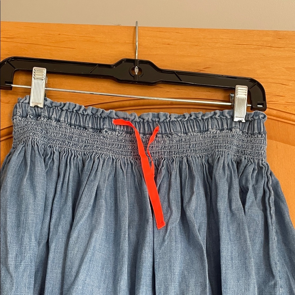 Mini Boden Tiered Denim Skirt with Contrast Drawstring Girls 11/12y As Is - Picture 3 of 7